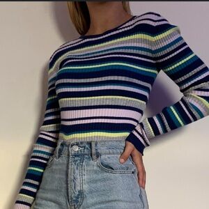 Garage Multicolor Striped Sweater Size Small